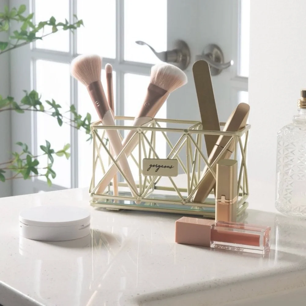 Gold Makeup Brush Holder